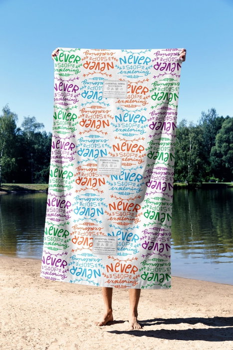 Mjölnir Never Stop 90 Toalla de Playa Multicolor 90 x 150 cm Tejido Microfilamento Secado Rápido